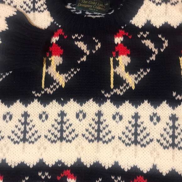 100% British wool ski sweater lady/men fair isle L - Picture 2 of 7